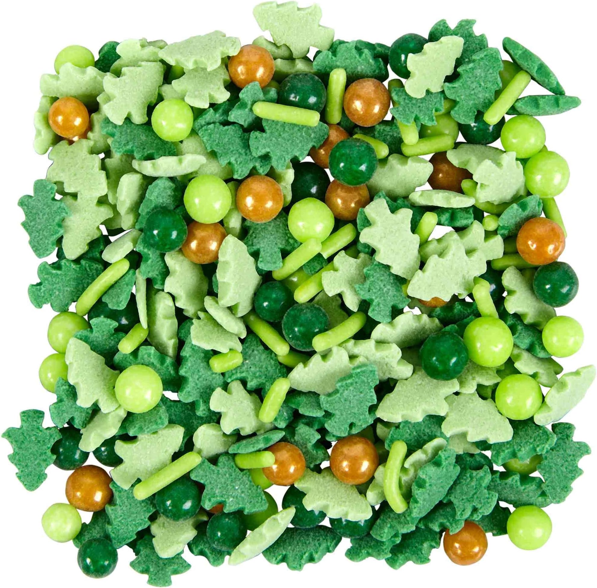 Food Items Sprinkle Mix Xmas Tree, Green, One Size