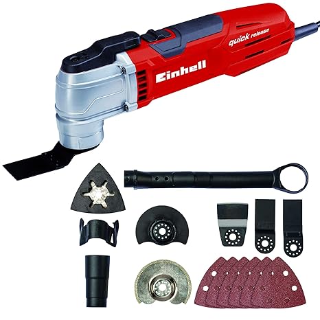 Einhell Multifunktionswerkzeug TE-MG 300 EQ (300 W, Drehzahl- & Konstant-Elektronik, inkl. Sägeblattauswahl, Schleifpapiere, 