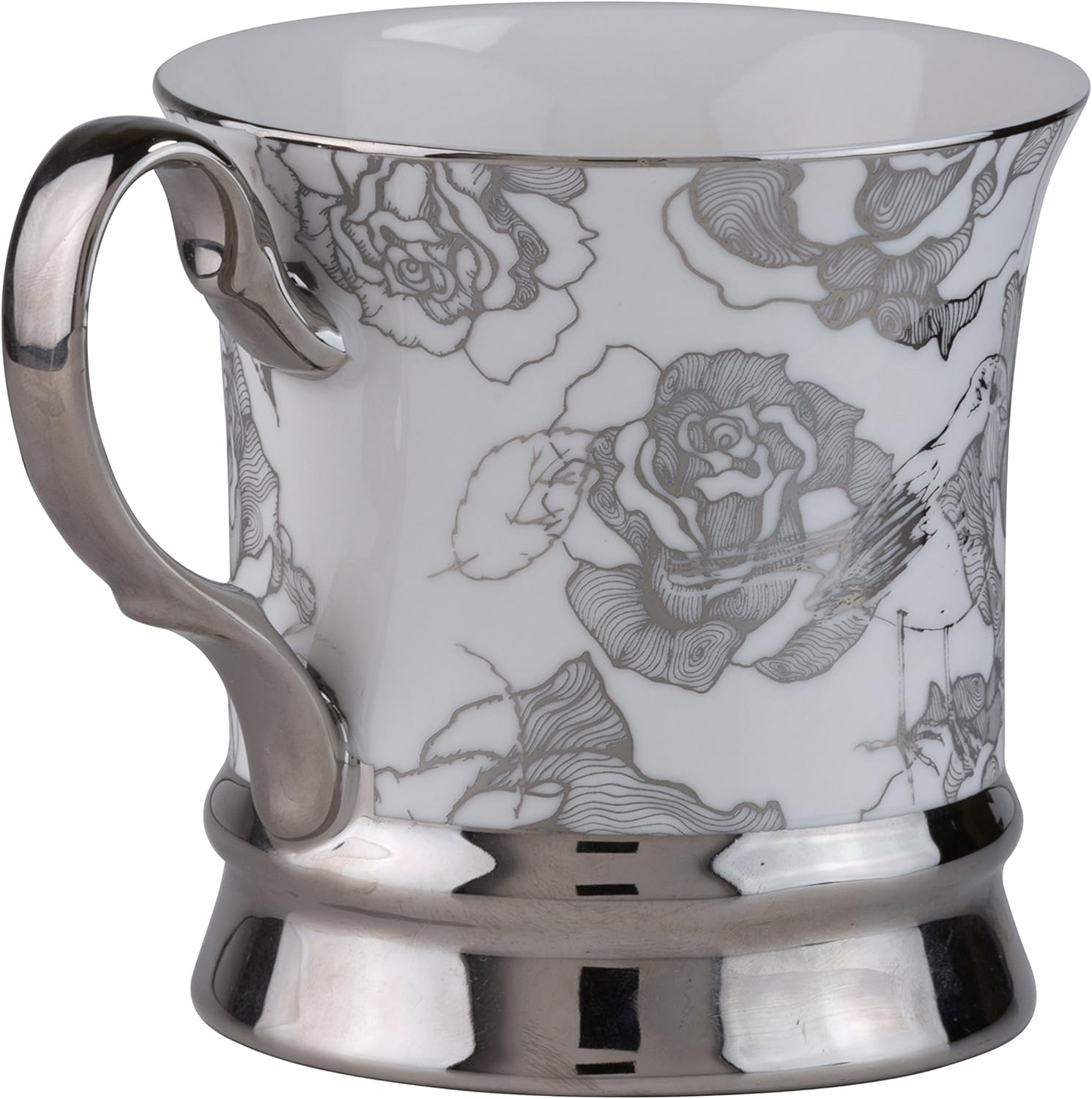 10 Strawberry Street Thimble 12 Oz Mug Silver Rose Set