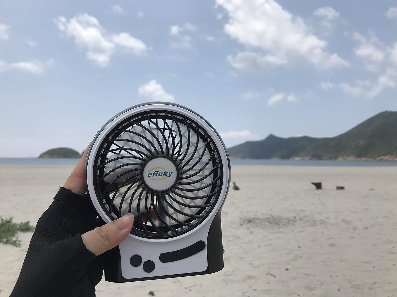 efluky 3 Speeds Mini Desk Fan, Rechargeable Battery Operated Fan with LED Light and 2200mAh Battery, Portable USB Fan Quiet for Home, Office, Travel, Camping, Outdoor, Indoor Fan, 4.9-Inch, Black: Home & Kitchen
