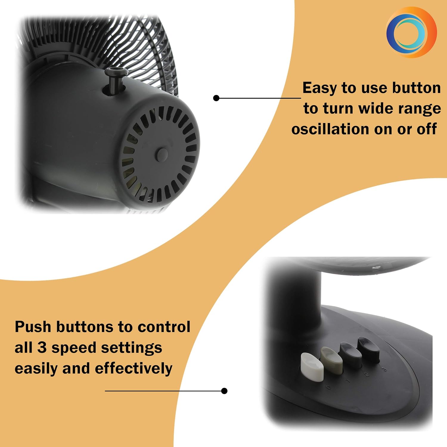Comfort Zone Oscillating Table Fan | Portable, 3 Speed, Black Fan: Home & Kitchen