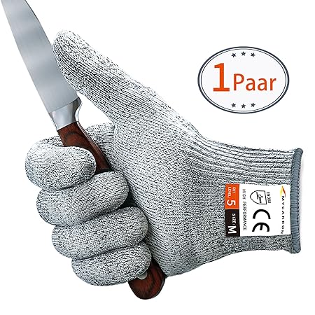 Schnittschutzhandschuhe - MYCARBON Schnittfeste Küchehandschuhe Handschuhe Schnittschutzklasse 5 EN 388 CE für Küche Baustell