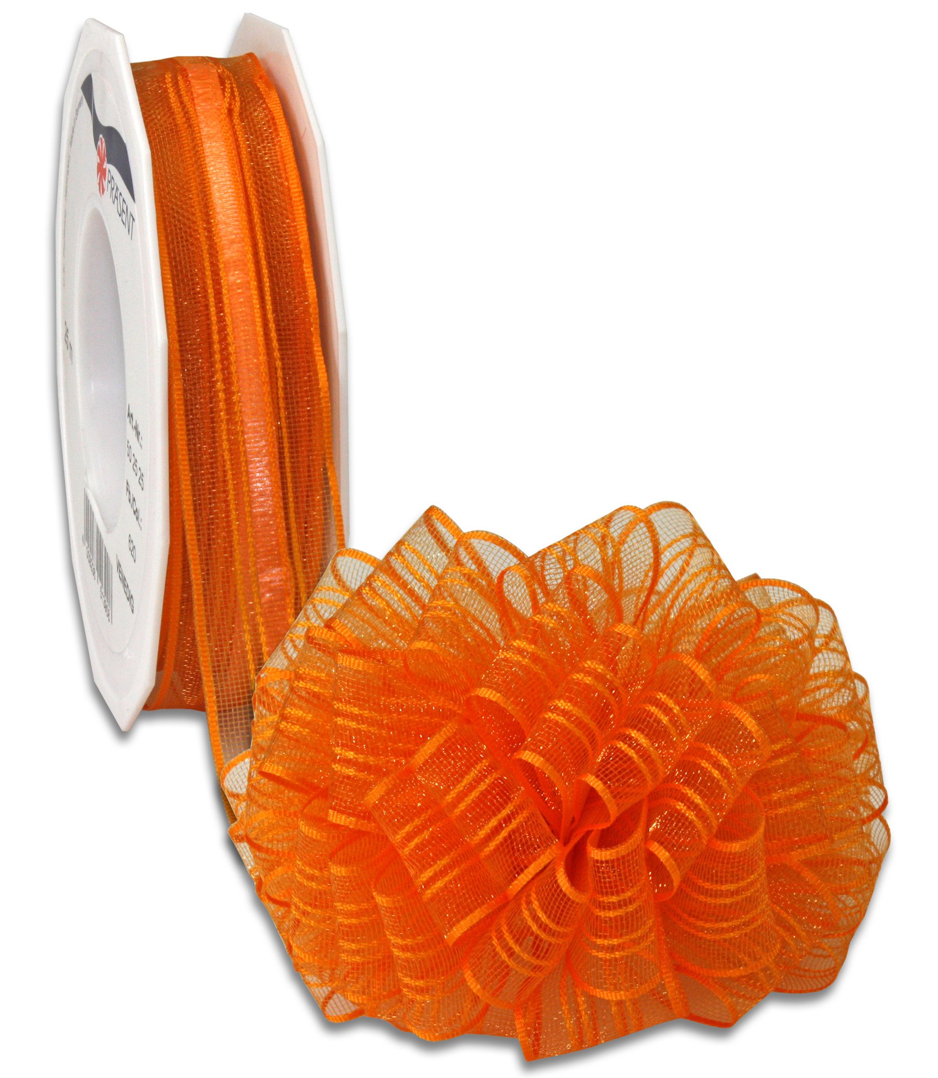 Präsent - Venedig Pull Bow Ribbon Orange 25 mm width, 25 m length