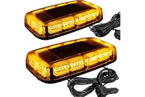 ASPL 2pcs 48LED Roof Top Strobe Lights, High Visibility Emergency Safety Warning LED Mini Strobe Light bar with Magnetic Base