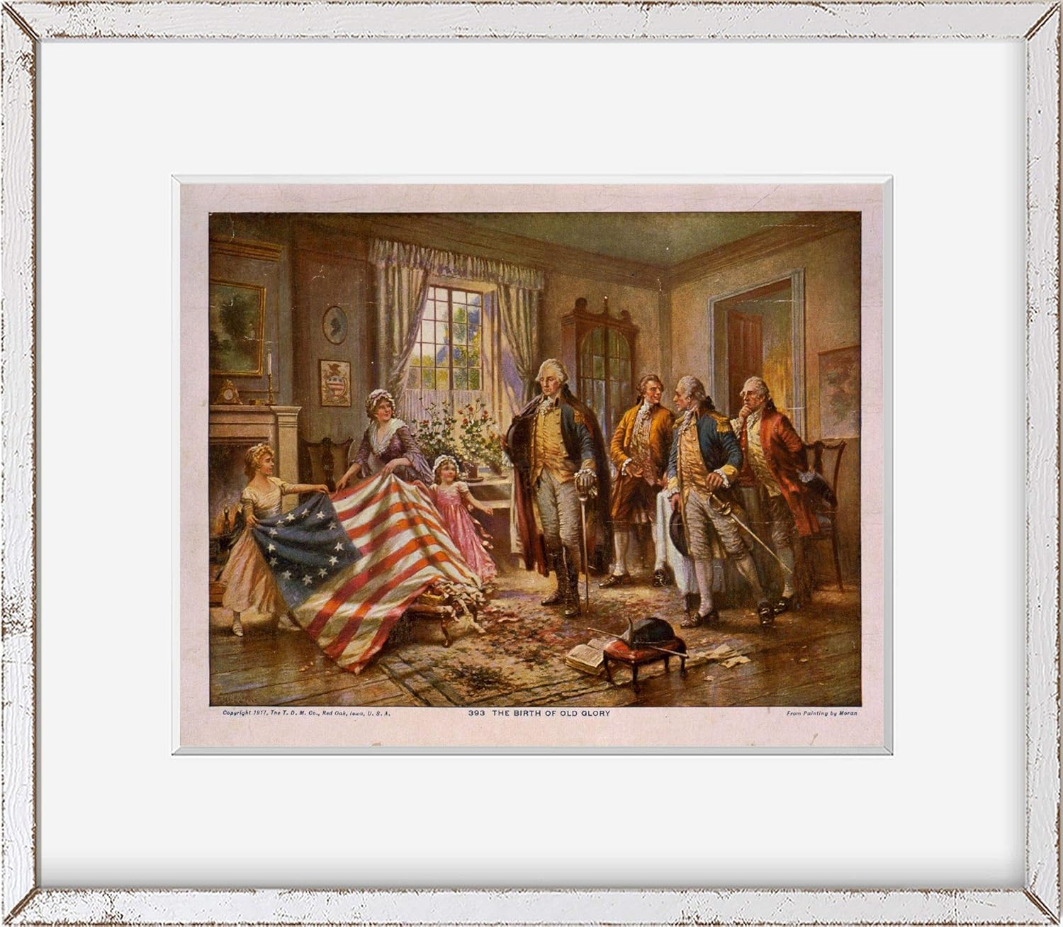 Photographs - INFINITE PHOTOGRAPHS Photo: The Birth of Old Glory | Painting by Moran | 1917 | George Washington | Betsy Ross