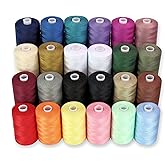 Sewing Thread - 24 Spools of Polyester Thread for Sewing Machine for Beginners, Hand Stitching & Quilting - 1000 yds Each in 