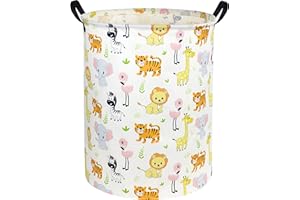 DDBASKET Baby Laundry Basket Nursery Baby Hamper Kids Laundry Hamper Cute Toy Storage Bin for Boys and Girls Baby Animal Room Decor(Animal)