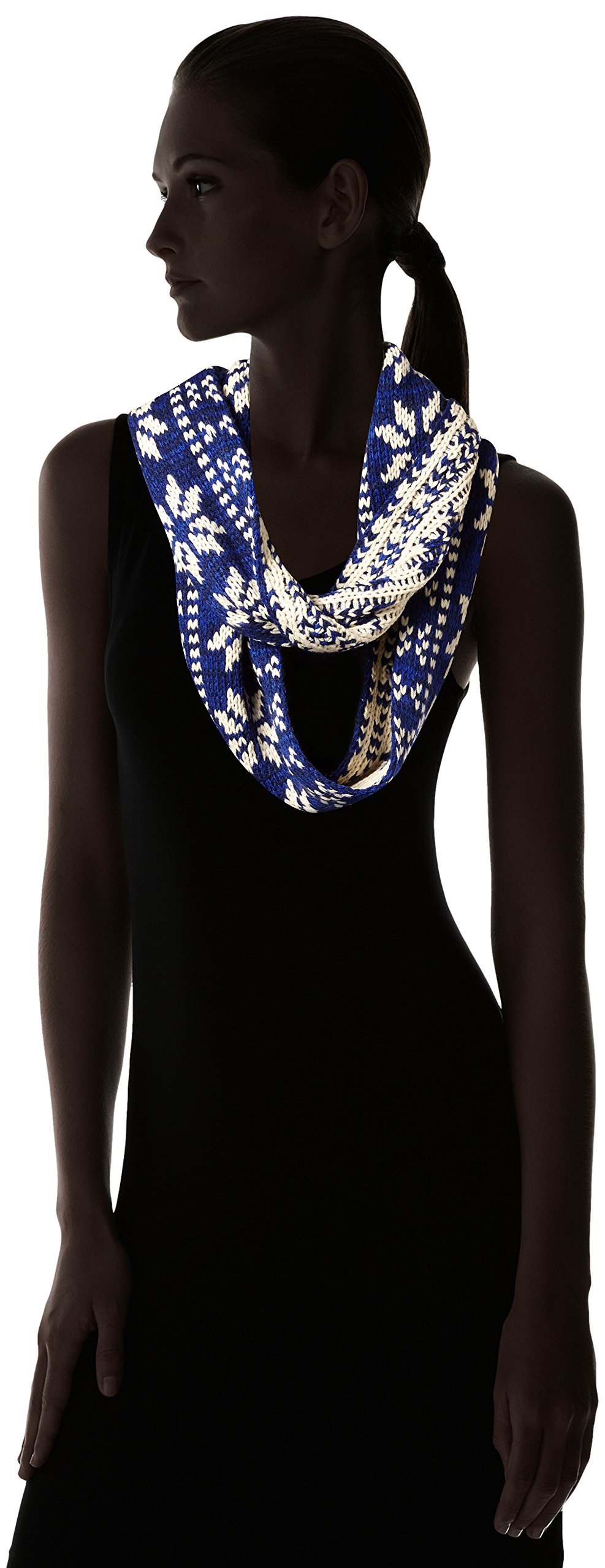 Bearpaw Women's Knit Infinity Scarf with Fairisle Pattern Bearpaw Women's Knit Infinity Scarf with Fairisle Pattern
