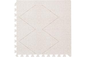 Toddlekind Playmat - Premium Foam Playmat, 4 x 6 feet, 6 Tile Extra Thick Foam Floor Puzzle Mat for Babies/Toddlers Stylish, Non-Toxic, Odorless. Perfect for Tummy Time & Play. 0m+ (Off White)