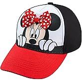 Disney Minnie Mouse Toddler Girls Pink Baseball Cap – Ages 2–4 Years – Adjustable Hook-and-Loop Closure (Pink/White) (Red), Red, 4T