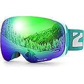 ZIONOR Ski Goggles, Z1 Zipon HD Lens Snow Snowboard Goggles for Men Women Adult