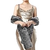 Geyoga Faux Fur Shawl for Women Fluffy Collar Scarf Wrap Winter Warm Shrug for Bridal Bridesmaid 1920s Valentines Party