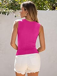 ANRABESS Womens High Neck Tank Tops Stretchy