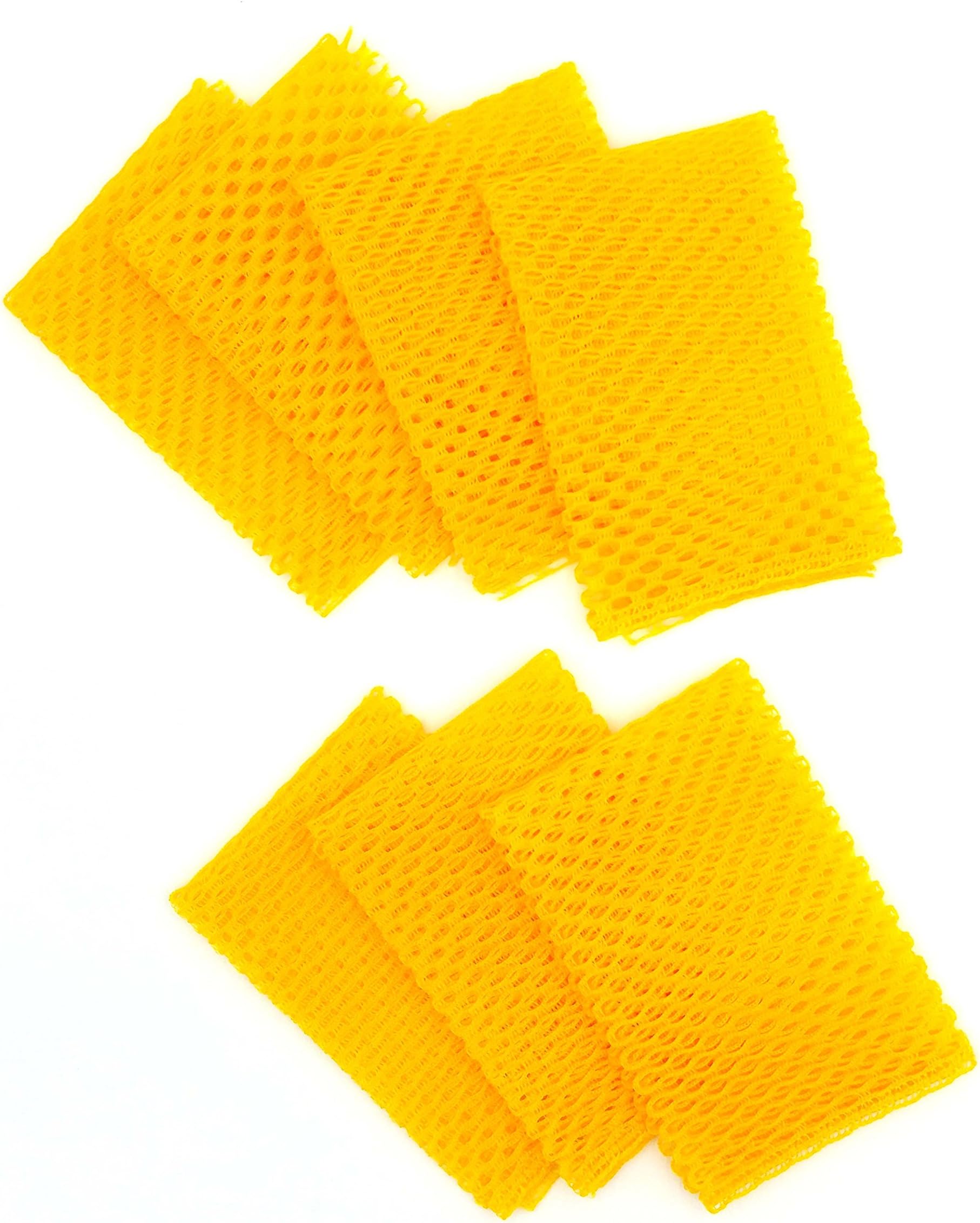 Adios~! Bacteria. Dishwashing Net Cloths (11"x11")/Sponge Alternative, No Odor Sponges, Best Kitchen Scrubber, Net Dish Sponge (7, Yellow7)