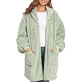 Argstar Hooded Cardigan for Women and Men, Oversized Sweatshirt Fuzzy Fleece Blanket Hoodie Jacket - One Size Fits All