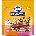 Pedigree Dentastix Dual Flavor Small Dog Dental Treats, Bacon & Chicken Flavors, 5.08 oz. Pack (24 Treats)