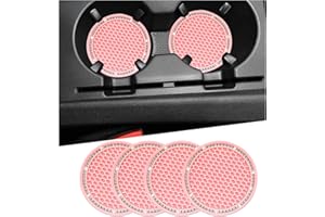 LSKASELUE Lot de 4 dessous de verre de voiture bling - 7,9 cm - En silicone - Antidérapant - Avec strass - Décoration intérie