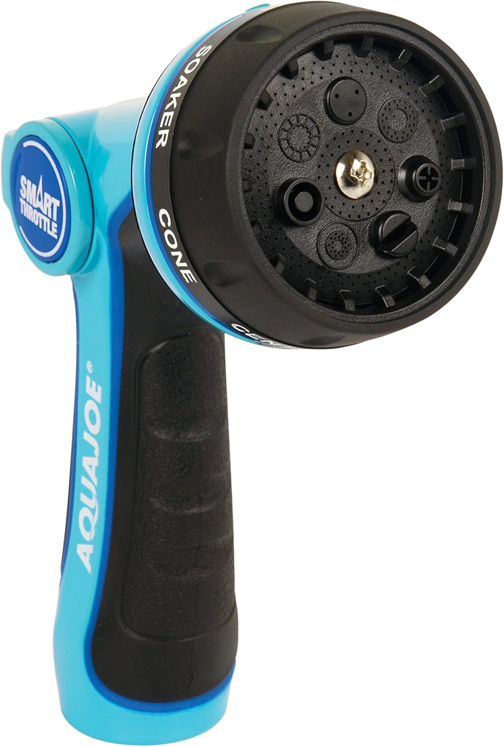 Aqua Joe AJHN102 Heavy Duty Indestructible Metal Multi Function Adjustable Hose Nozzle, w/Smart Throttle, w/ Smart Throttle : Garden & Outdoor