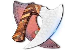 SNA CRAFTS Handmade Alaskan ulu knife with sheath - Perfect Alaska gift for Pizza cutting rocker knife for chopping, mincing 