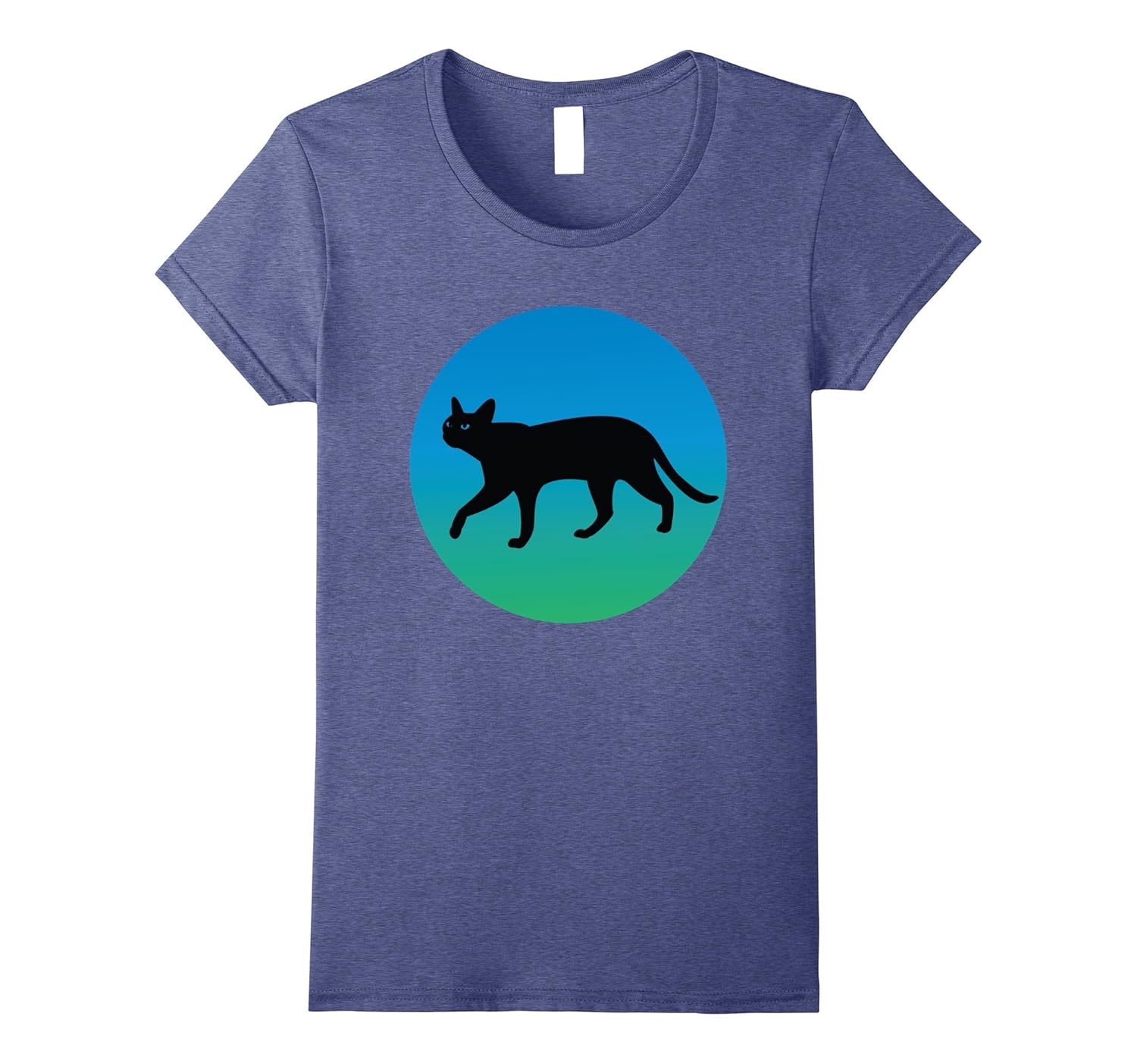 Womens Lucky Black Cat Earth Mother Cat Lover T Shirt-anz