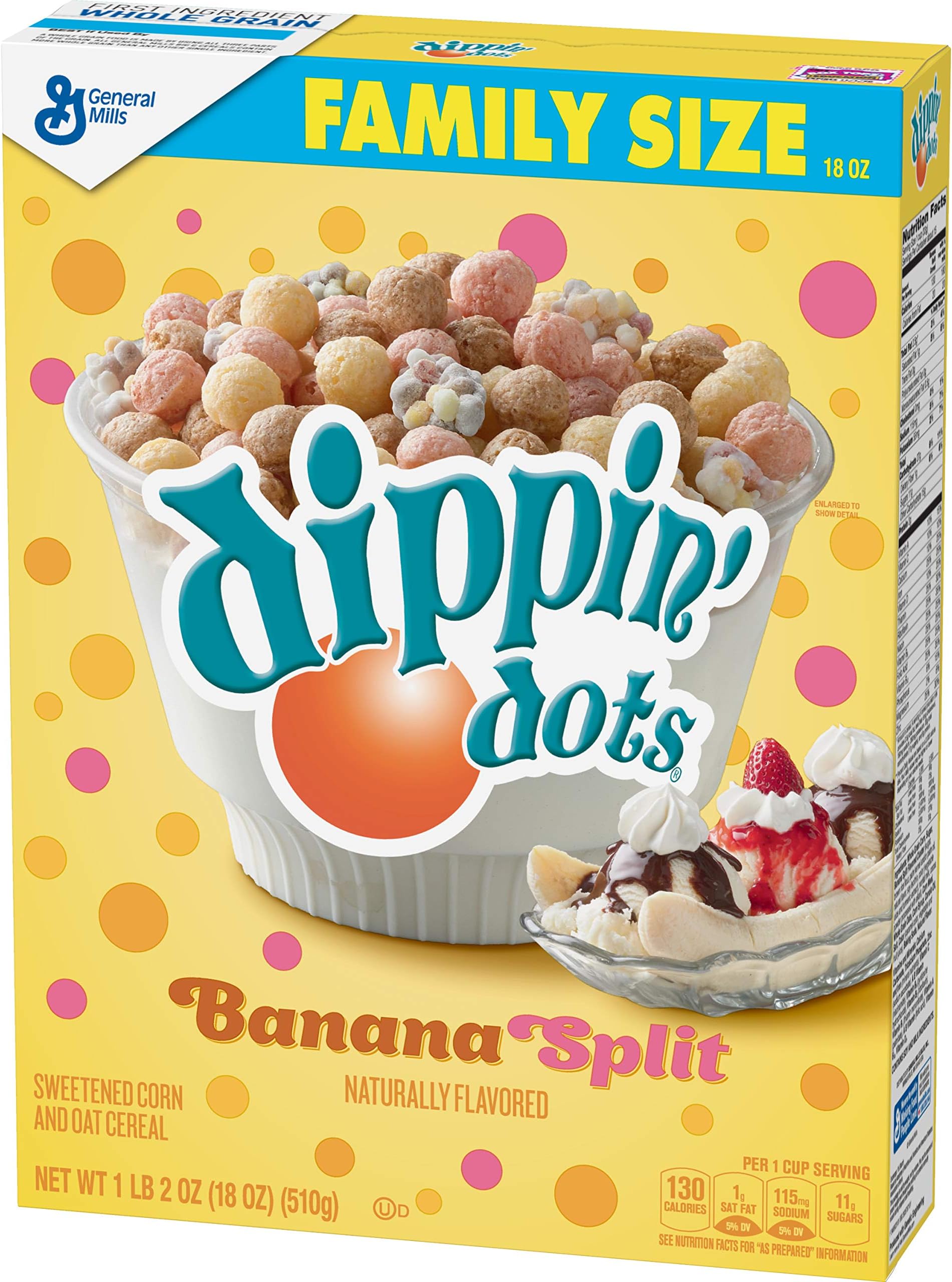 Dippin' Dots Banana Split Flavored Cereal, 18 oz Box