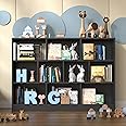 Cozy Castle Black Bookshelf, 3-Tier Open Shelf Bookcase, 10 Cube Storage Organizer with Anti-Tilt Device for Bedroom, Living Room, 55.11" W x 11.61“D x 40.94“H
