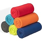 Special SG Glory Fleece Blanket Bulk Pack of 6 Cozy Fleece Throw Blankets 50x60 Warm Soft Lightweight Breathable Pet-Friendly for Deco Bed Sofa Kids Wedding Gifts Camping (Assorted)
