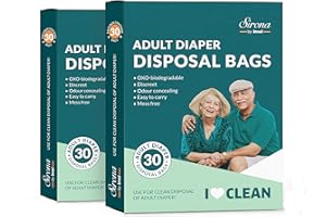 Sirona Premium Adult Diaper Disposal Bags - Pack of 60 | Nature Friendly Odor Sealing Bags for Discreet Disposal of Adult Dia