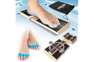 SHOP SQUARE Ankle Balance Board for Ankle Mobility, Single Leg Balance Board, Foot Strengthener, Trainer for Plantar Fasciitis, Sprains, Posture Correction - Toe Spacers & Travel Bag Included
