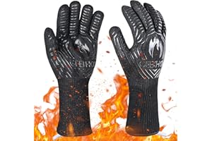 GEEKHOM BBQ Gloves,1472℉ Heat Resistant Grill Gloves, EN407 Certified 13 Inch Oven Gloves for Grilling, Smoker, Baking, Cooki