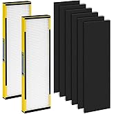 2 Pack FLT4825 HEPA Filter B Replacement for G-Guardian,Compatible with FLT4825 AC4825 AC4300 AC4800 AC4900 AC4850 AP2200CA AP2800CA, Air Purifiers,2 True H13 HEPA Filters + 6 Carbon Pre-Filters