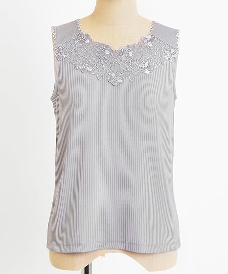 Amazon マジェスティックレゴン Majestic Legon シアーフラワーレースタンク1 M L グレー キャミソール タンクトップ 通販