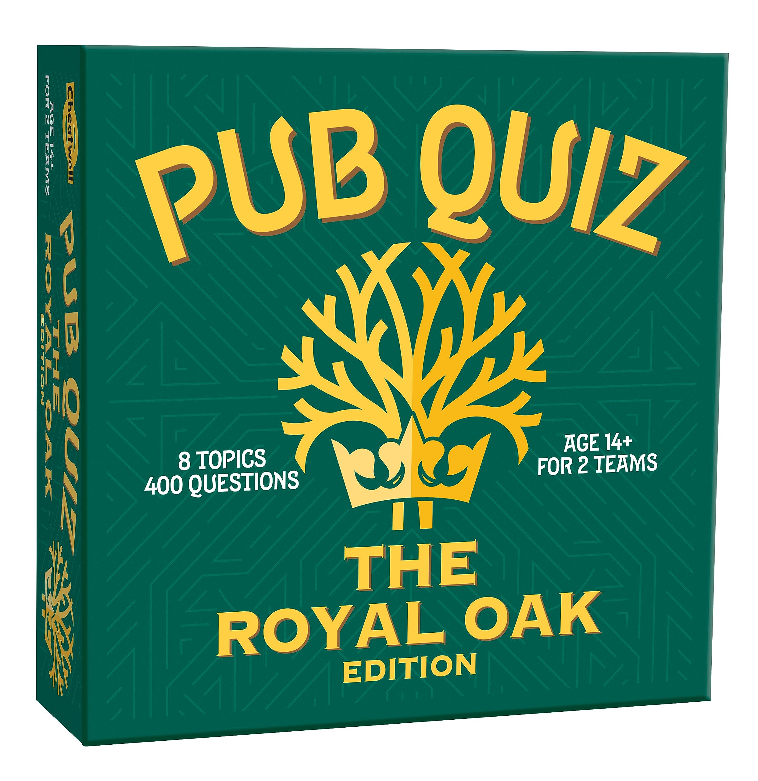 CHEATWELL GAMES The Royal Oak Pub Quiz - 400 Questions - Comes With Answer Pad & Pencils - Ages 14+, Green and Yellow