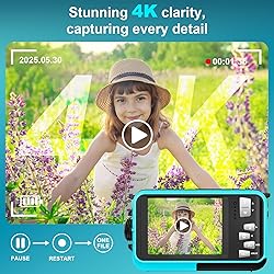 4K Underwater Camera 56MP Autofocus 11FT Waterproof