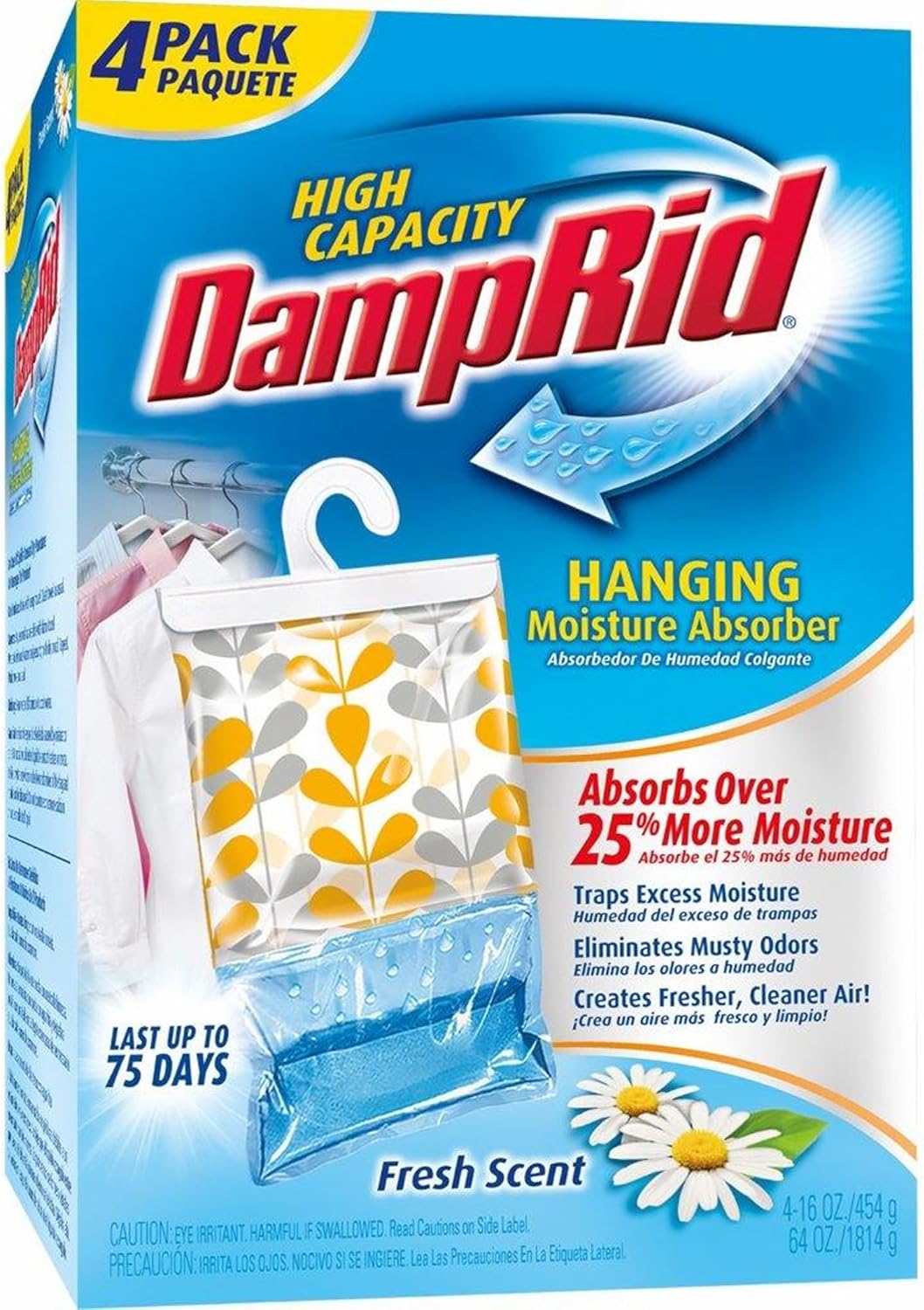 DampRid Hanging Moisture Absorber, Fresh Scent, 4 pk. Home