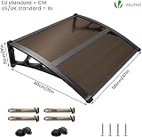VOUNOT Front Door Canopy Outdoor Awning 120x80 cm Brown view 5