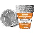 NUPICK 24 Pack Grease Bucket Liner Compatible for Pit Boss Grills 67292 Foil, Oklahoma Joe's 9518545P06, Z Grill Bucket, Recteq Large Bucket, etc. 6.3” x 6.0”, Disposable Aluminum