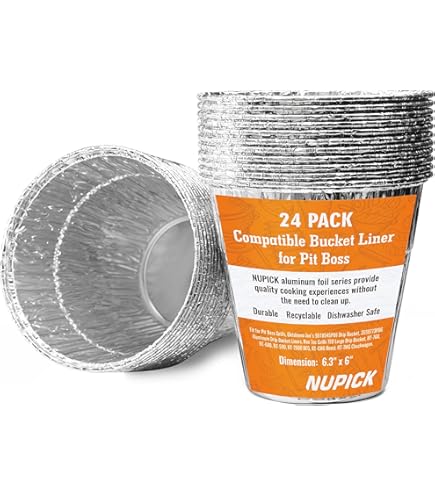 Meekoo 50-Pack Disposable Grease Bucket Liners - Aluminum Foil Drip Trays For Grill Buckets (6.2x6.2x4.8 In) - View #8