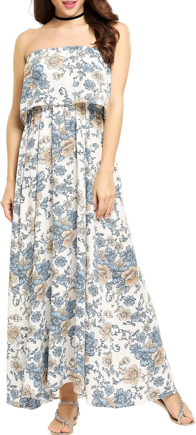 strapless boho dress