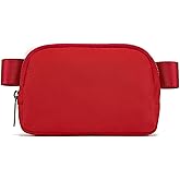 YOSHUYUKI Fanny Pack Cross Body Bag Small Crossbody Bags for Women Men Trendy Nylon Waterproof Mini Purse Travel Running Belt Lulu Dupes Bum Hip Chest Waist Pack Side Bag Must Have Red