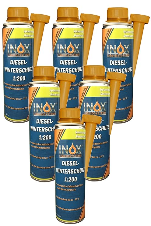 INOX® Diesel Winterschutz 1:200 Additiv - Dieselzusatz für alle Dieselsysteme - 6 x 250ml