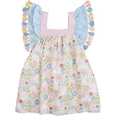 Mud Pie Baby-Girls Mud Pie Tassel Gauze Bunny Dress