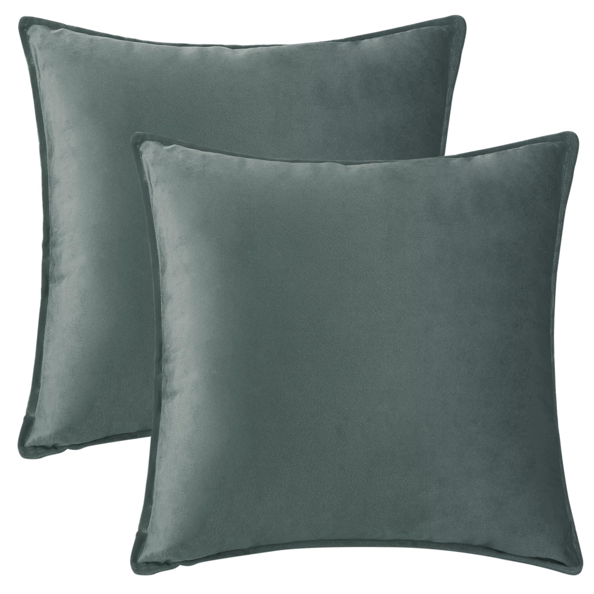Uxcell Pack of 2 Decorative Velvet Cushion Covers Home Decor Solid Pillow Cover for Couch Sofa Living Room Grey 50 x 50 CM