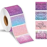 WONLABEL 1.57x1.18 (40x30mm) Thermal Labels for T50M Pro/M110/M100/M220 Label Makers, Self-Adhesive Stickers Thermal Printer Labels for Small Business Barcode & Packaging, 230pcs/Roll, Stary Purple