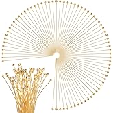 Mabor 200Pcs Ball Head Pins for Jewelry Making, 40mm/1.57In, Gold Head Pins for Jewelry Making, Beading Pin for DIY Craft Earring Bracelet Necklace Pendant Supplies