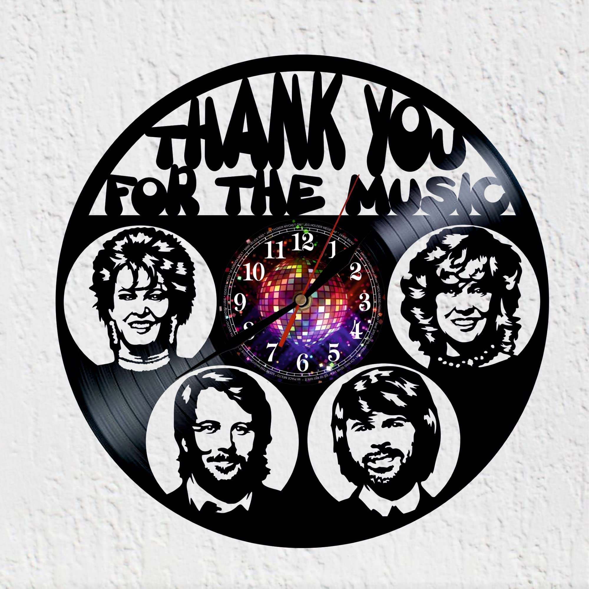 VINY WOODY Swedish Pop Music Group Vinyl Record Clock