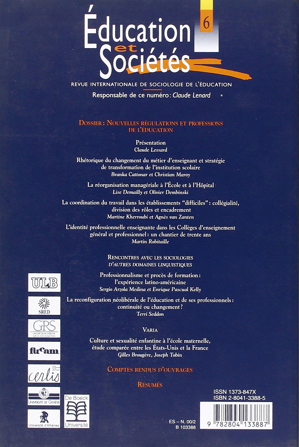 EDUCATIONS ET SOCIETES