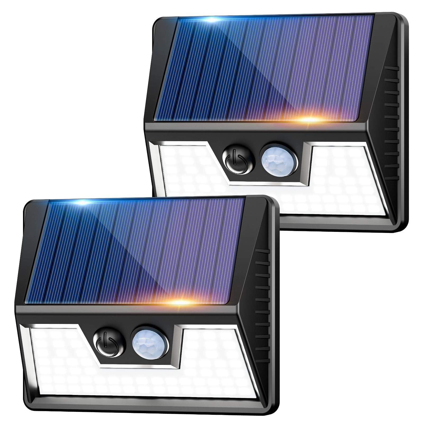 vighep Solar Lights Outdoor Garden - Led Motion Sensor Security Lights IP65 Waterproof, 3 Lighting Modes, Super Bright Pir Flood Lights for Wall Yard Fence Garage - 2 Pack — image 1