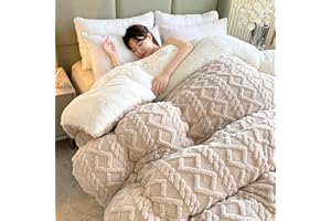 Quilt Quilts Fluffy Comforter, Winter Warm Comforters Queen Size Quilt Blanket Thicken Lamb Wool Quilts Soft Double-Sided Bed