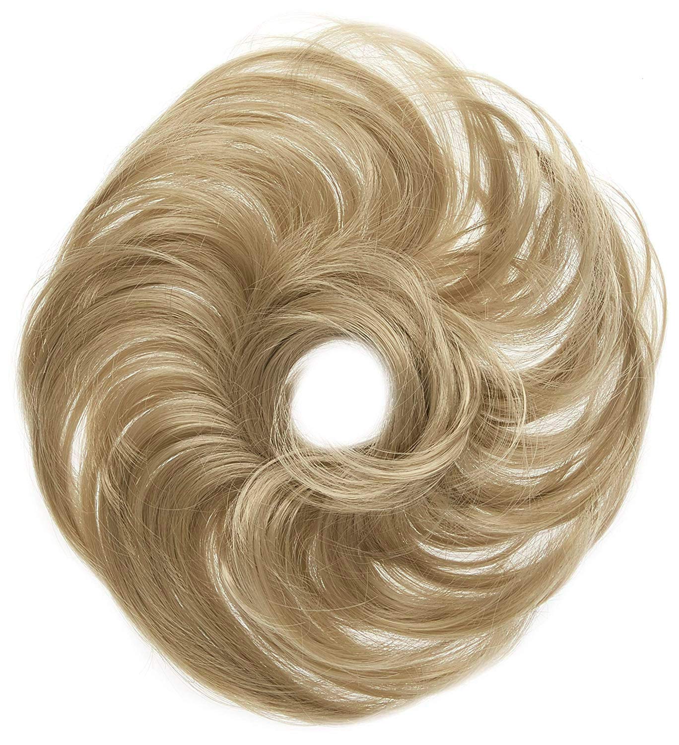 CAISHA Synthetic Fiber Hairpiece Scrunchie Scrunchy Updo Slightly Wavy Dark Blonde G19B